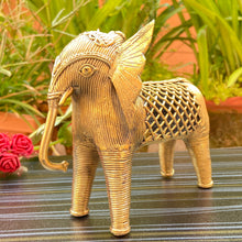 Load image into Gallery viewer, Brass dhokra elephant figurine-big