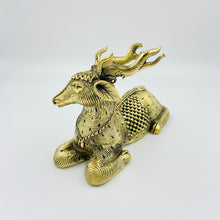 Load image into Gallery viewer, Dhokra metal craft sitting Deer-side view