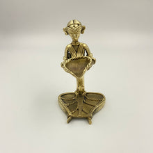 Load image into Gallery viewer, Dhokra tribal lady sitting with diya