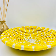 Load image into Gallery viewer, Yellow : Sabai Grass wall baskets-handmade decorative wall plates-wall basket for home décor-wall décor plates-bohemian wall decor