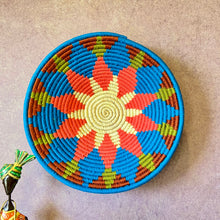 Load image into Gallery viewer, Blue Rose-Sabai Grass wall baskets-handmade decorative wall plates-wall basket for home décor-wall décor plates-bohemian wall decor