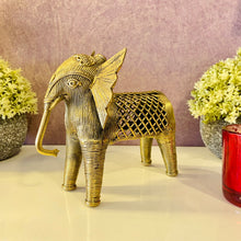 Load image into Gallery viewer, Brass dhokra elephant figurine-big