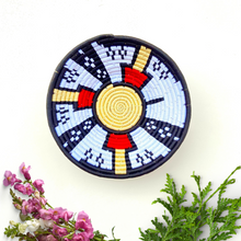 Load image into Gallery viewer, “Skyscrapers” Handwoven Sabai Grass wall baskets-handmade decorative wall plates-wall basket for home décor-wall décor plates-bohemian wall decor