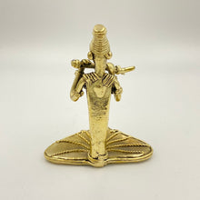 Load image into Gallery viewer, Indian musician sitting metal statue for decoration-back view
