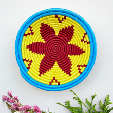 Load image into Gallery viewer, “Floral” Sabai Grass wall baskets-handmade decorative wall plates-wall basket for home décor-wall décor plates-bohemian wall decor