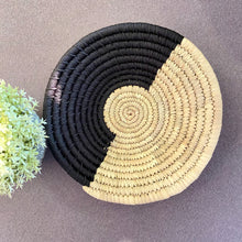 Load image into Gallery viewer, Day & Night” Sabai Grass wall baskets-handmade decorative wall plates-wall basket for home décor-wall décor plates-bohemian wall decor
