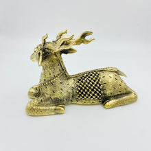 Load image into Gallery viewer, Dhokra metal craft sitting Deer-back view