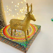 Load image into Gallery viewer, Dhokra golden brass deer-Set of 2