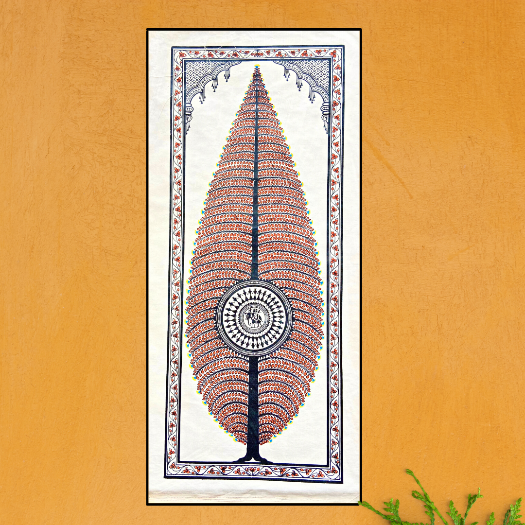 “The Tree Of life” Hand painted Pattachitra Art Red – HeritageMela