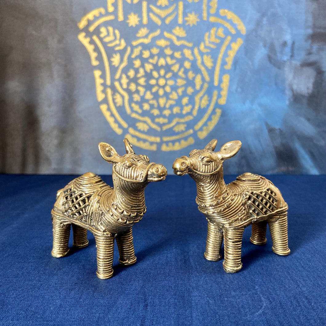 Handcrafted Brass Dhokra ‘Golden Camel-Set Of 2’
